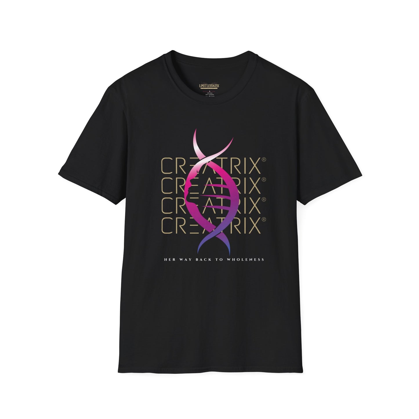 CREATRIX®, HER WAY BACK TO WHOLENESS TSHIRT with Creatrix logo on front