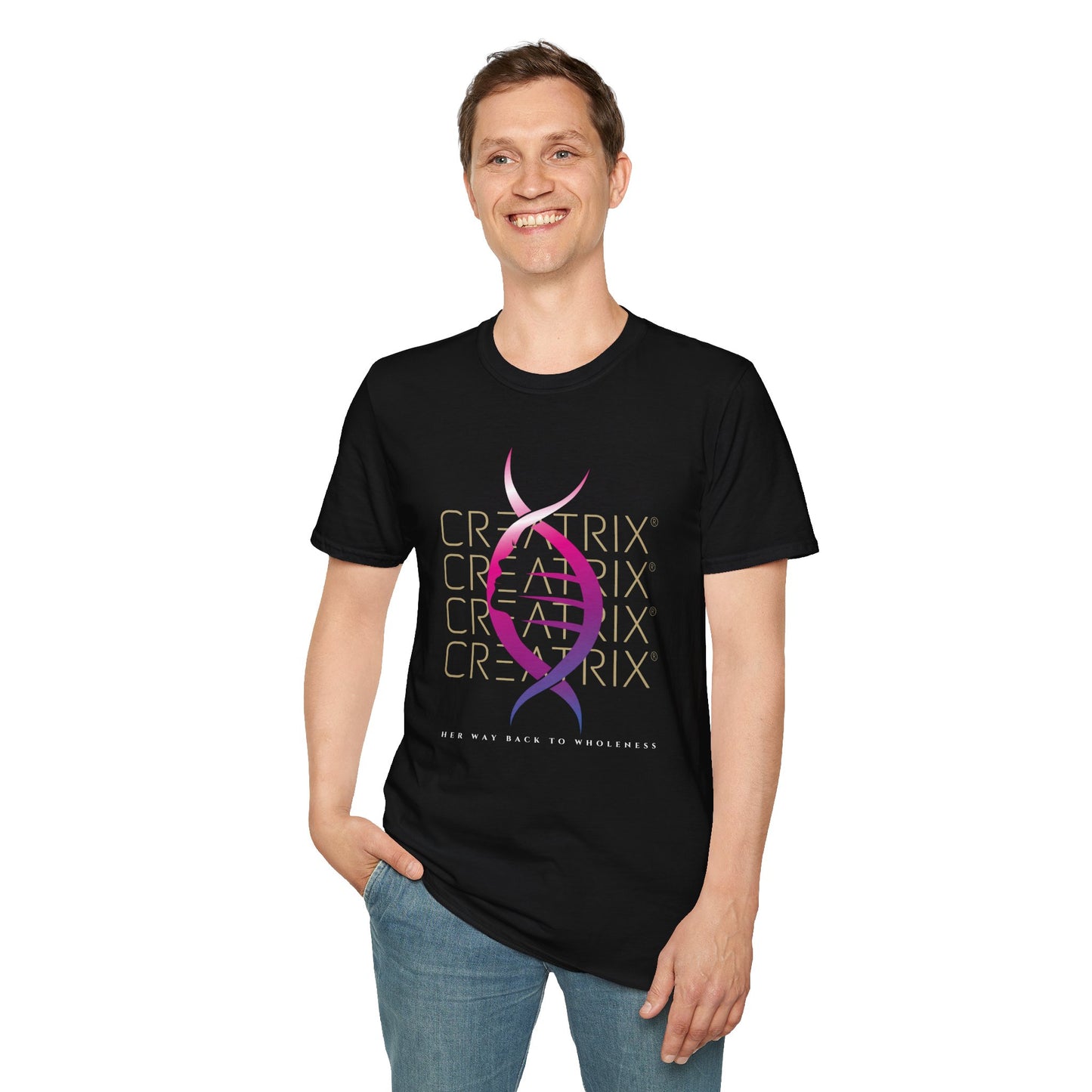 CREATRIX®, HER WAY BACK TO WHOLENESS TSHIRT with Creatrix logo on front