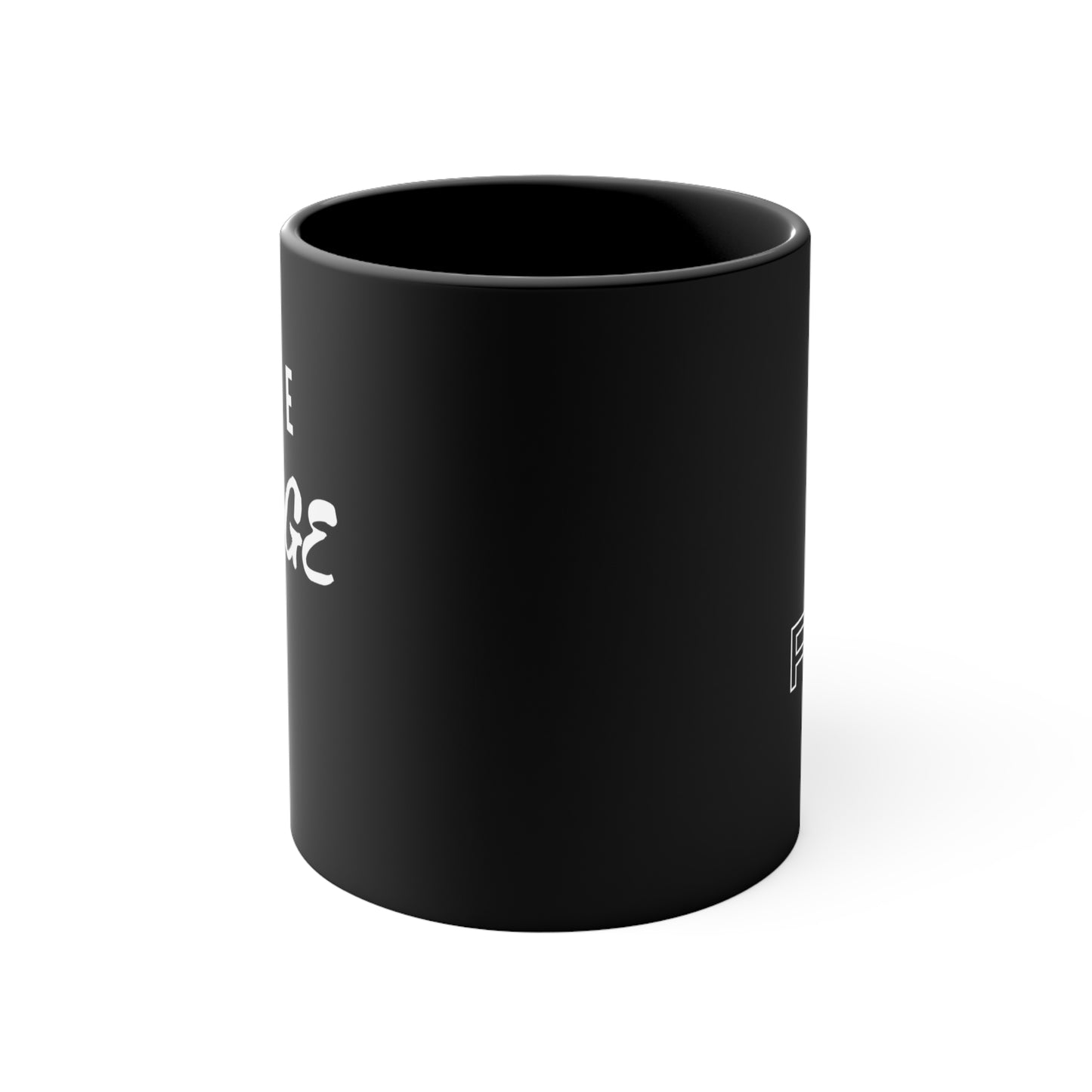 Words, BE THE CHANGE - BE IT FIRST Printed on Black Mug (with white)