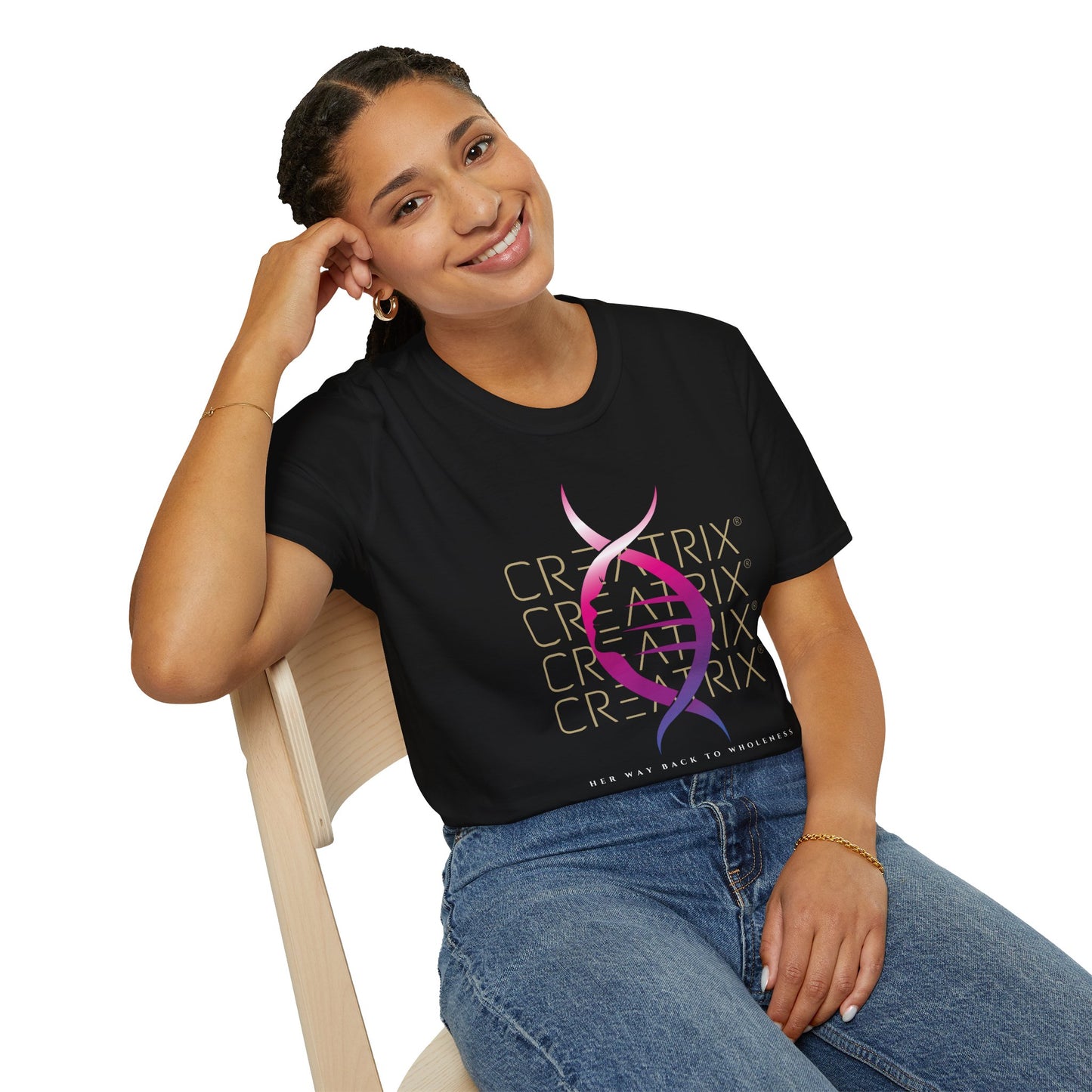 CREATRIX®, HER WAY BACK TO WHOLENESS TSHIRT with Creatrix logo on front