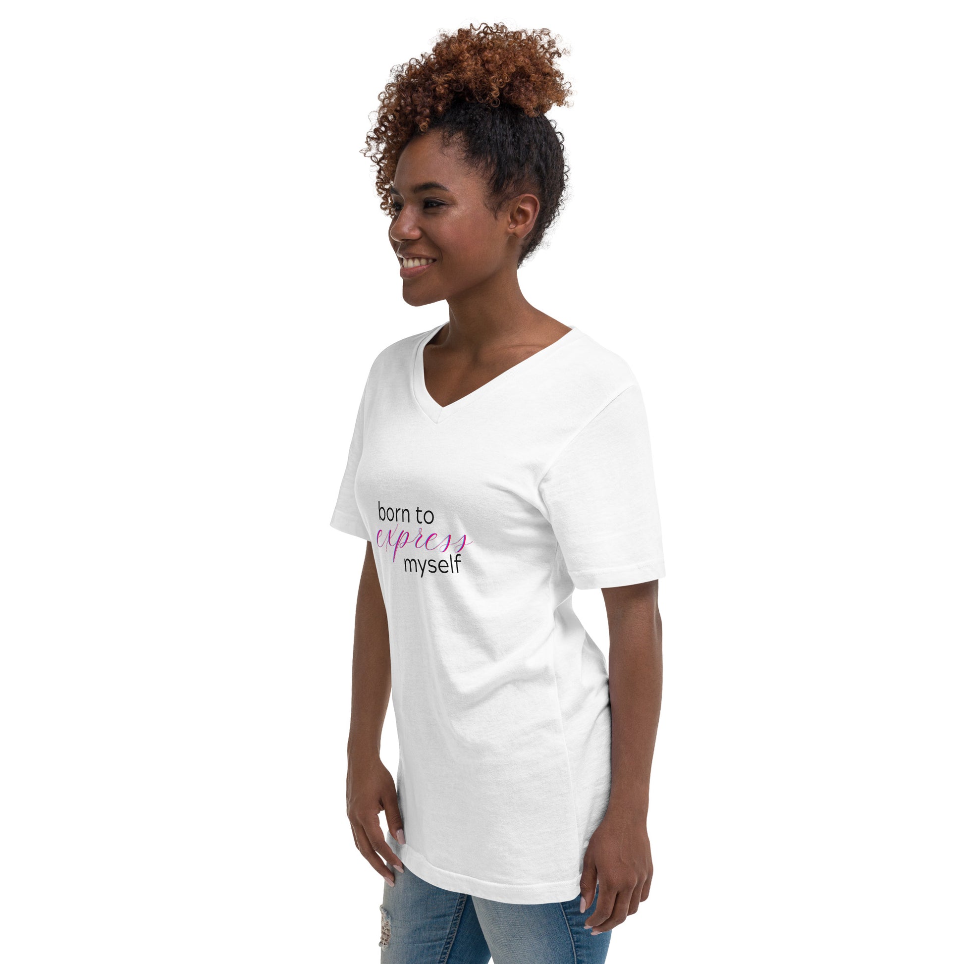 Unisex V-Neck T-Shirt White Color