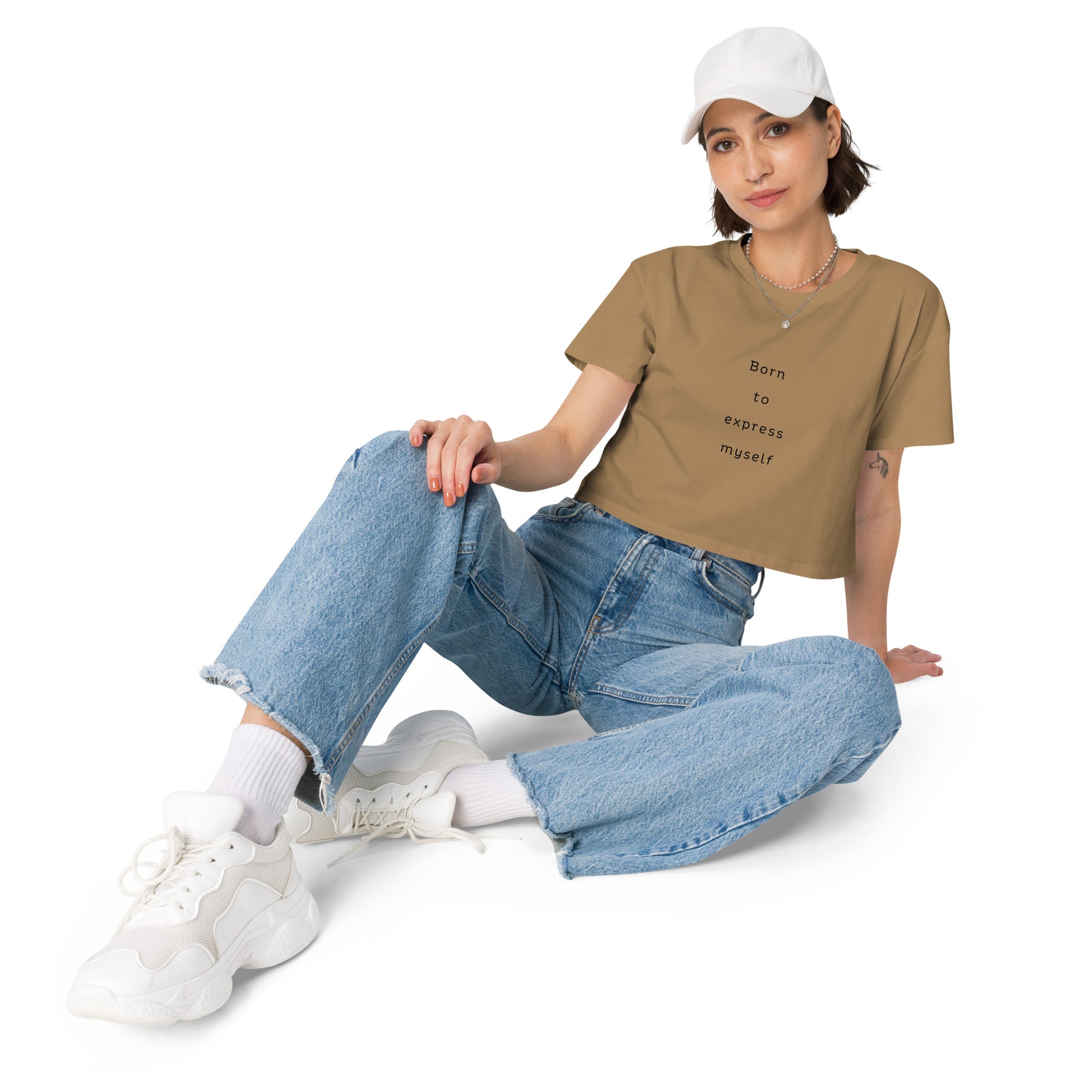 Women's crop top camel front