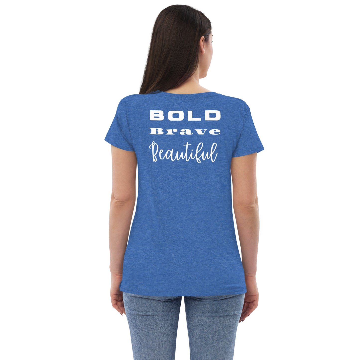 Bold, Brave, Beautiful - Women’s recycled v-neck t-shirt