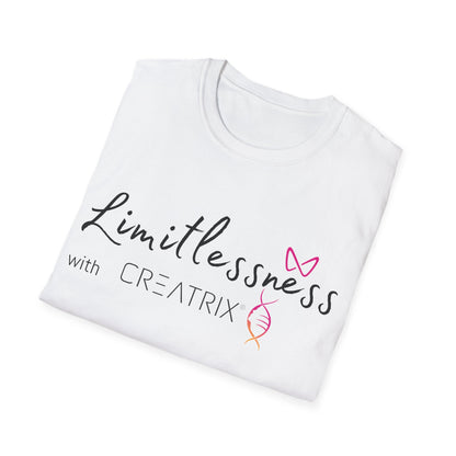 LIMITLESSNESS With CREATRIX® White Printed Soft T-Shirt