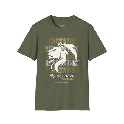 RENOVATRIX™ HIS WAY BACK TO WHOLENESS TSHIRT White Lion on Front