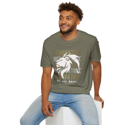 RENOVATRIX™ HIS WAY BACK TO WHOLENESS TSHIRT White Lion on Front