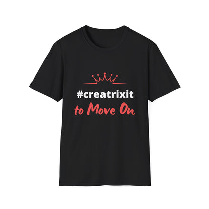 #CREATRIXIT to MOVE ON, Black Printed Relaxed, Soft T-Shirt