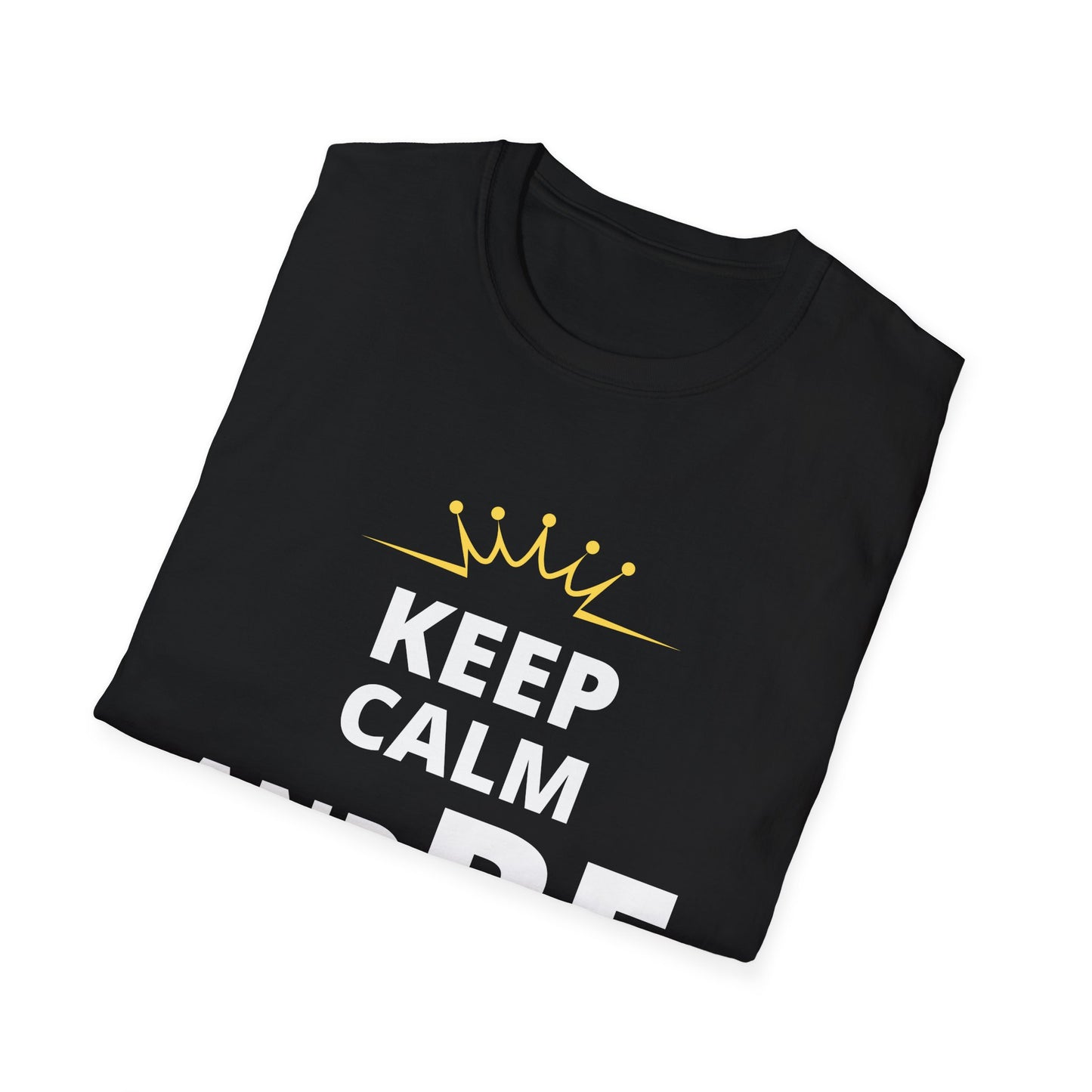 KEEP CALM AND BE YOURSELF Black T-Shirt Printed Relaxed, Soft T-Shirt