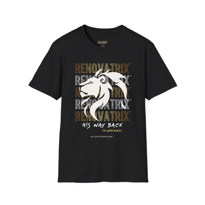 RENOVATRIX™ HIS WAY BACK TO WHOLENESS TSHIRT White Lion on Front