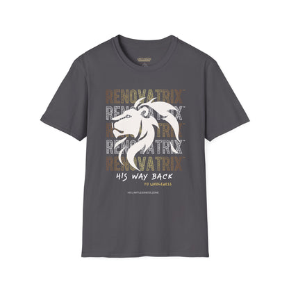 RENOVATRIX™ HIS WAY BACK TO WHOLENESS TSHIRT White Lion on Front