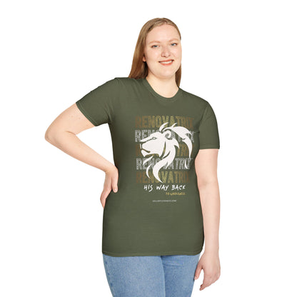 RENOVATRIX™ HIS WAY BACK TO WHOLENESS TSHIRT White Lion on Front