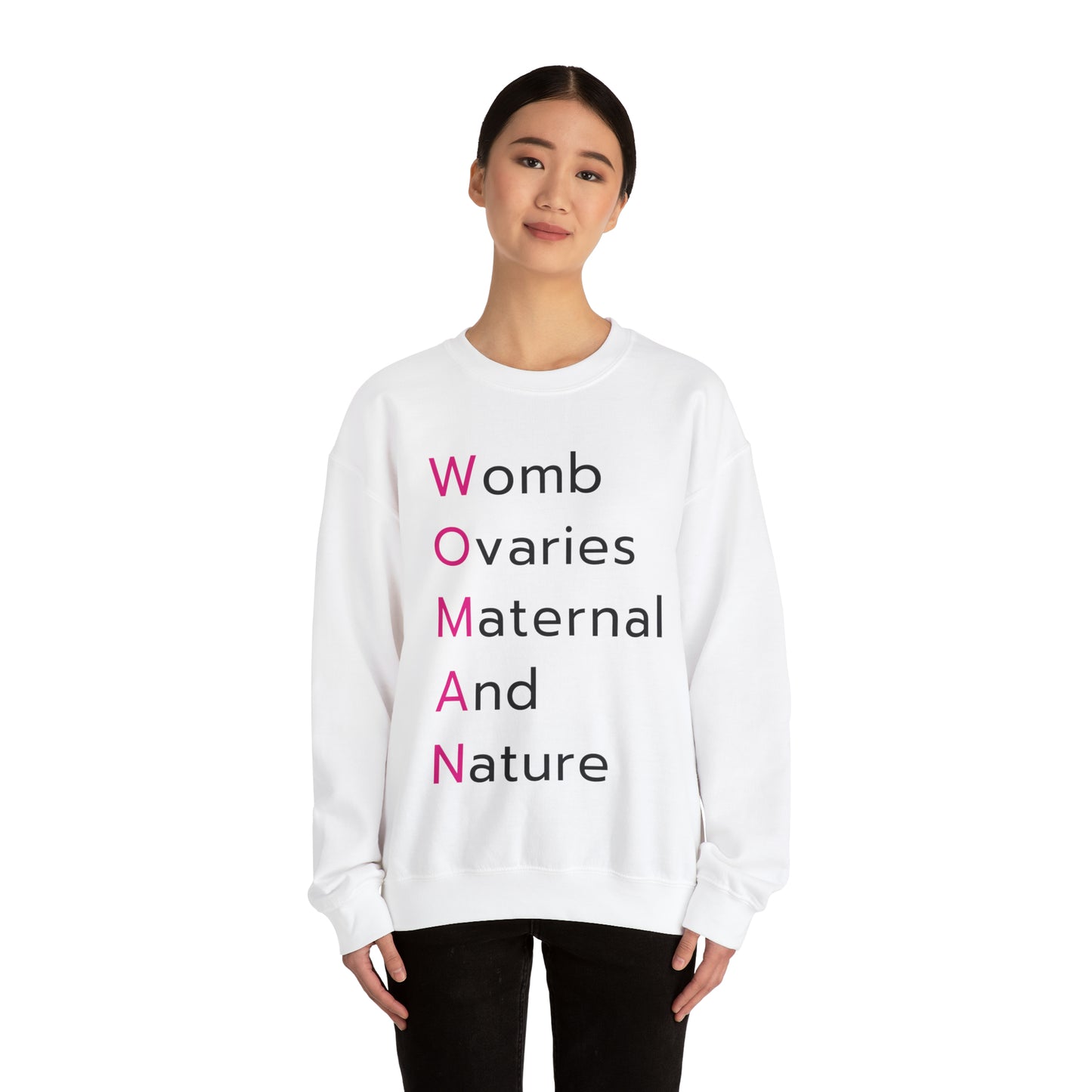 WOMAN, Womb, Ovaries, Maternal and Nature Heavy Blend™ Crewneck Sweatshirt