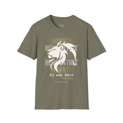 RENOVATRIX™ HIS WAY BACK TO WHOLENESS TSHIRT White Lion on Front
