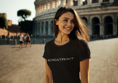 Black T-Shirt #CREATRIXIT Printed Relaxed, Soft T-Shirt