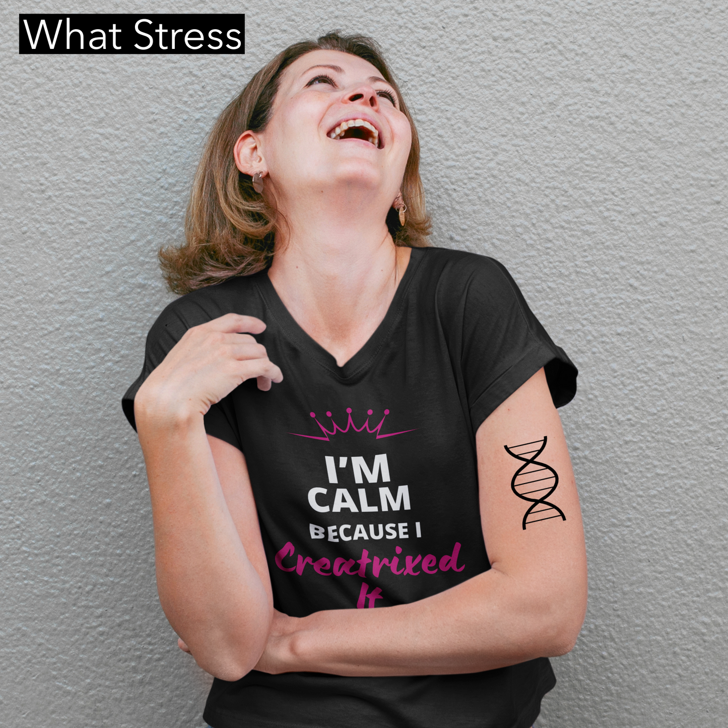 Black T-Shirt 'I'M CALM BECAUSE I CREATRIXED IT' Printed Relaxed, Soft T-Shirt