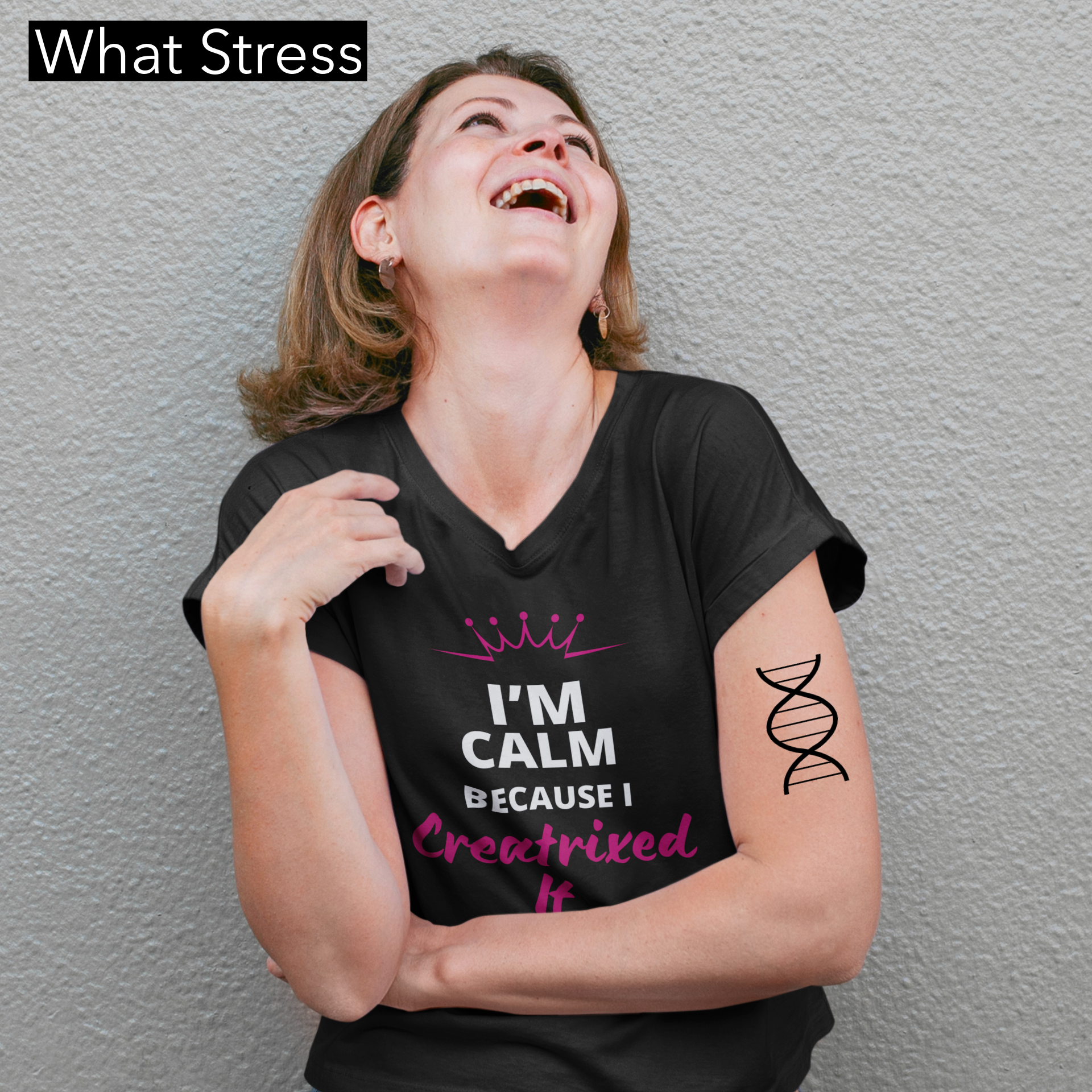 Black T-Shirt 'I'M CALM BECAUSE I CREATRIXED IT' Printed