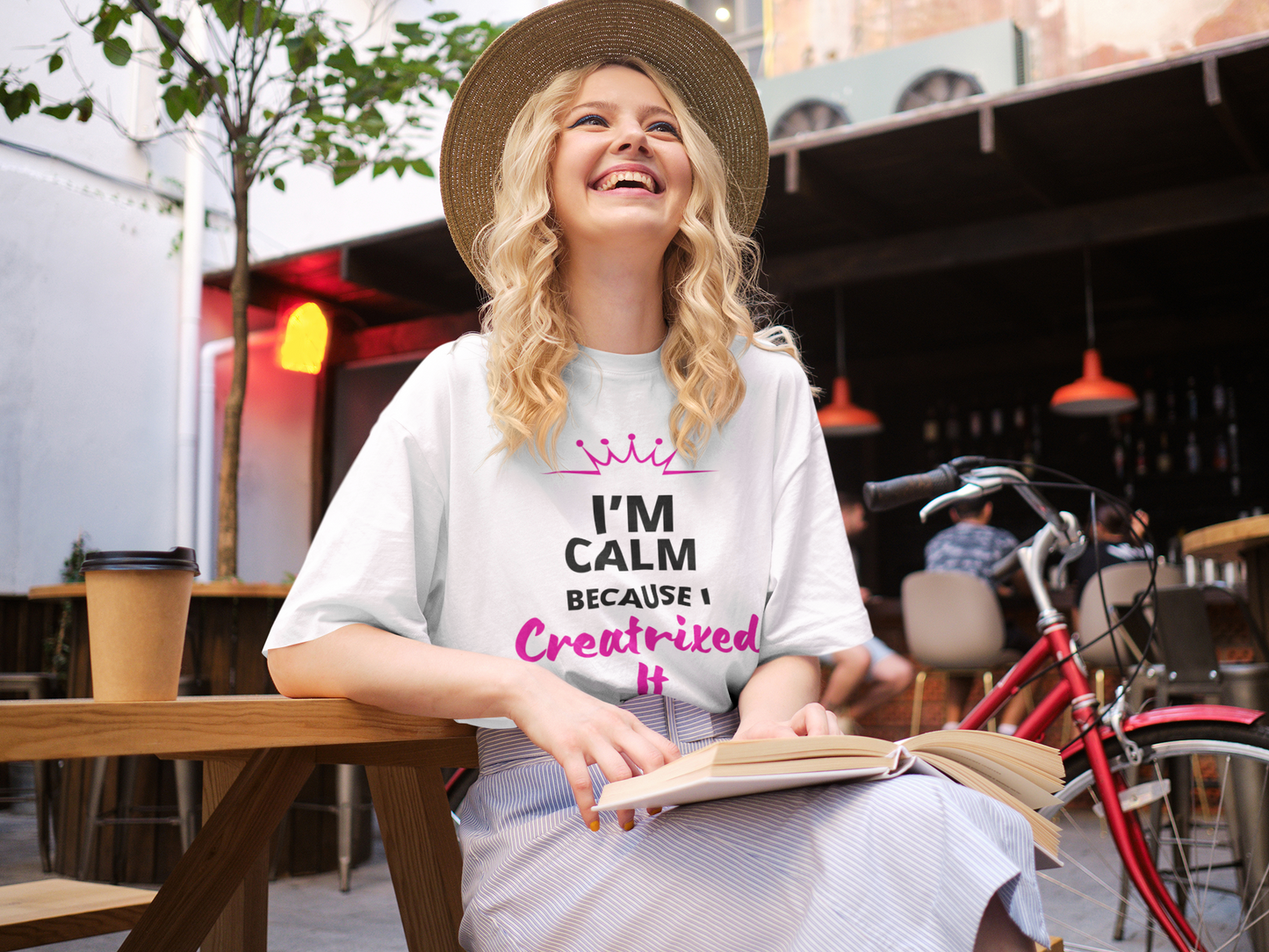 Black T-Shirt 'I'M CALM BECAUSE I CREATRIXED IT' Printed Relaxed, Soft T-Shirt